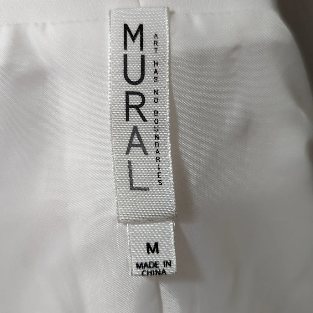 Mural White Slouchy Boyfriend Fit Blazer Women's Size Medium - Picture 10 of 13